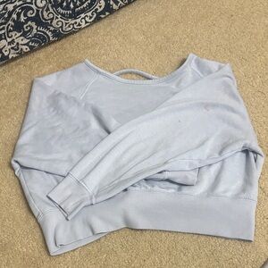 Hippie Rose Pale Blue Cropped Crewneck Sweatshirt